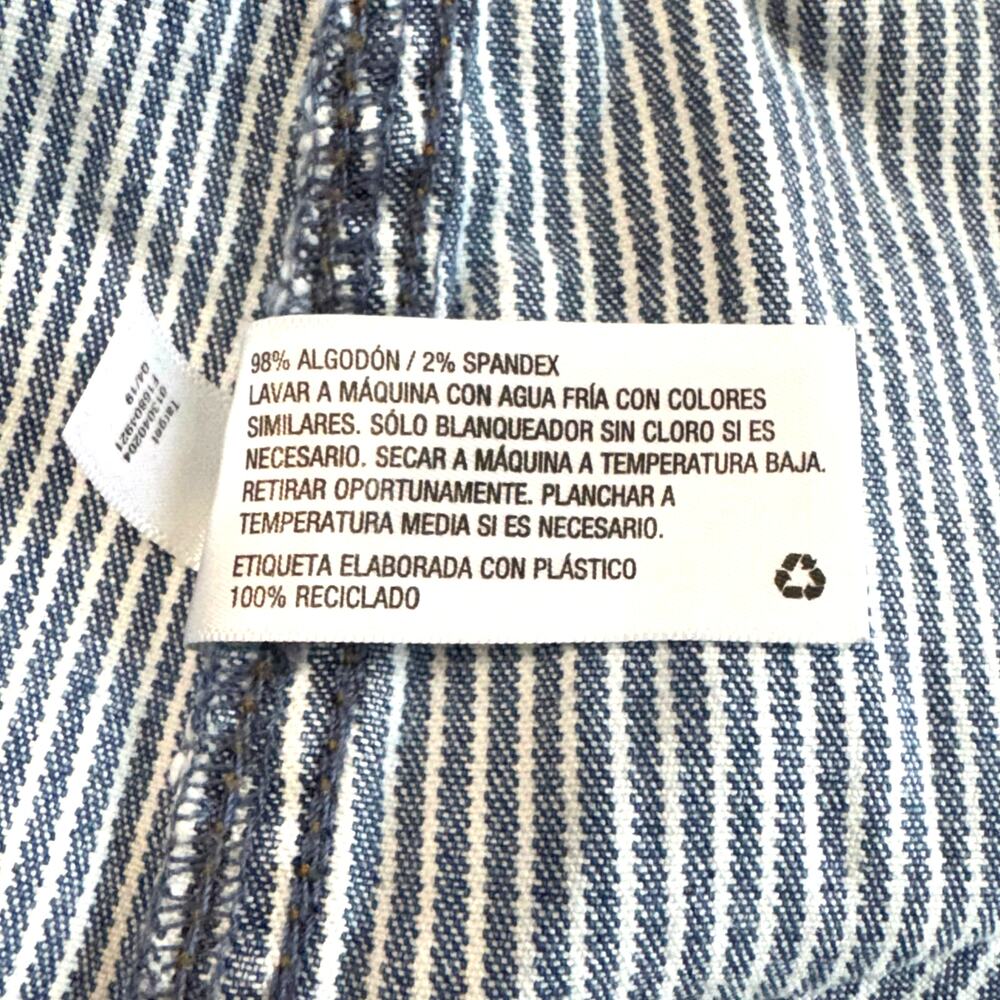 Universal Thread Striped Wide Leg Crop Jeans Blue Railroad Utility Size 12 - Picture 7 of 7